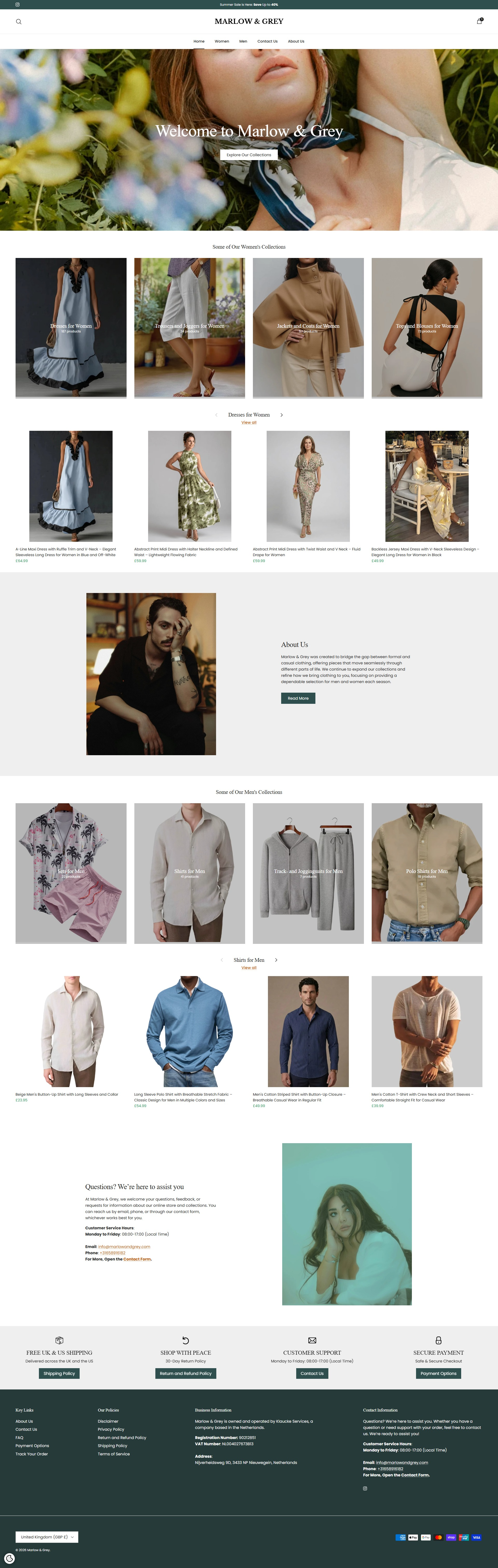 Marlow & Grey – Shopify Store Redesign