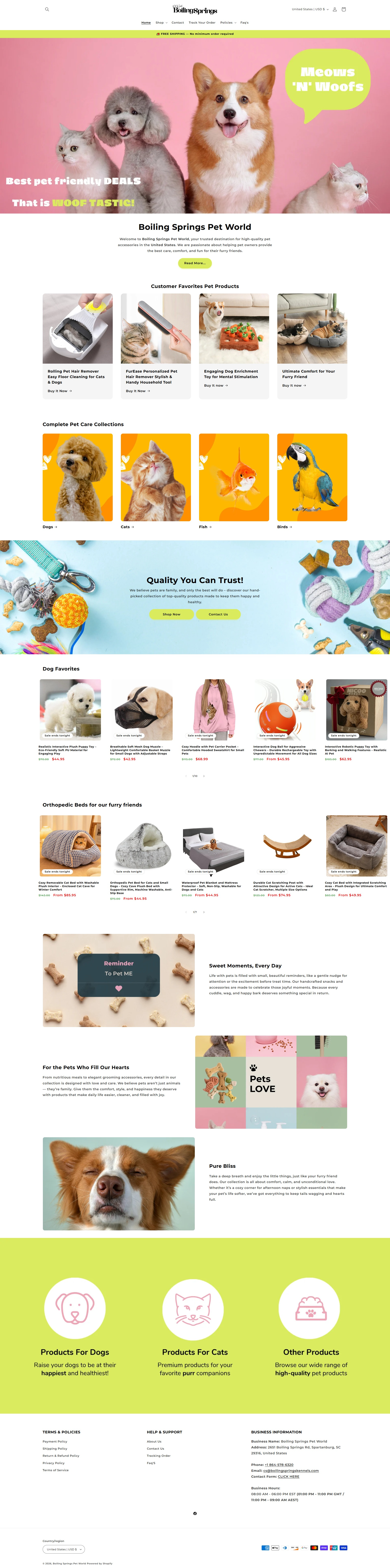 Boiling Springs Pet World – Custom Shopify Features